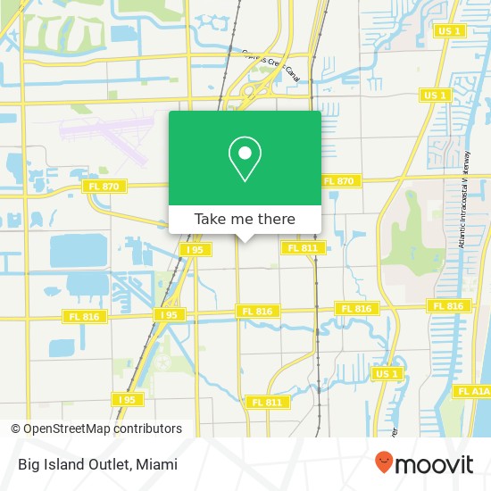 Mapa de Big Island Outlet, 101 NE 41st St Oakland Park, FL 33334