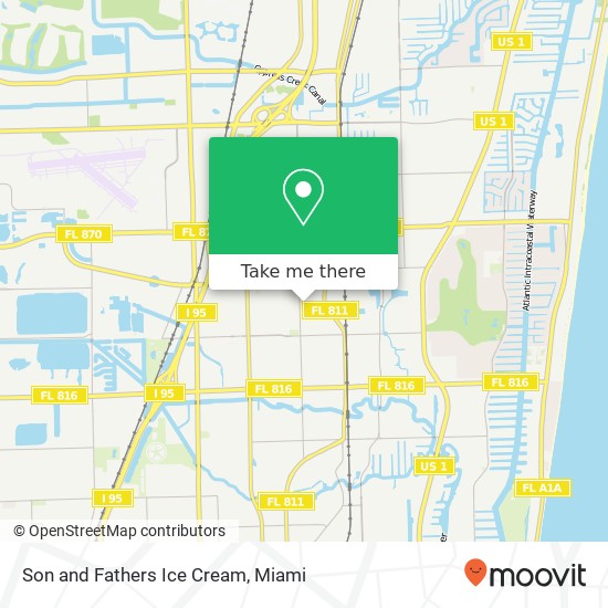 Mapa de Son and Fathers Ice Cream, 683 NE 42nd St Oakland Park, FL 33334
