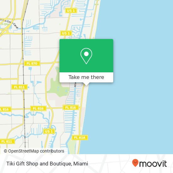 Mapa de Tiki Gift Shop and Boutique, 4040 Galt Ocean Dr Fort Lauderdale, FL 33308