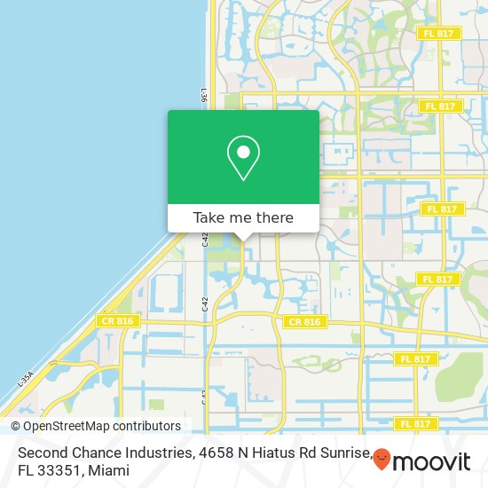 Mapa de Second Chance Industries, 4658 N Hiatus Rd Sunrise, FL 33351
