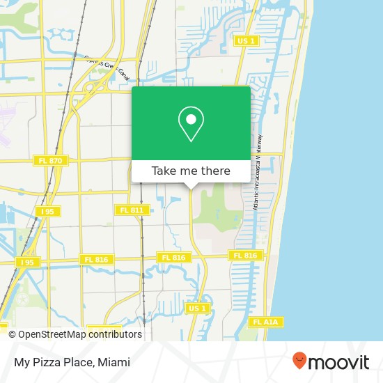 Mapa de My Pizza Place, 4370 N Federal Hwy Fort Lauderdale, FL 33308
