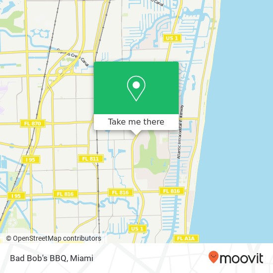 Mapa de Bad Bob's BBQ, 4520 N Federal Hwy Fort Lauderdale, FL 33308
