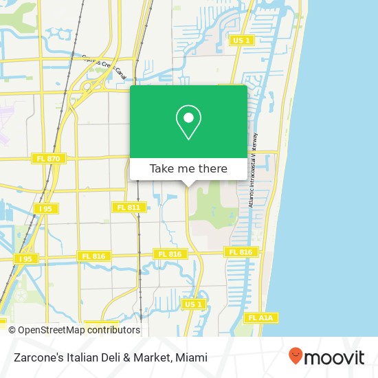 Mapa de Zarcone's Italian Deli & Market, 4350 N Federal Hwy Fort Lauderdale, FL 33308