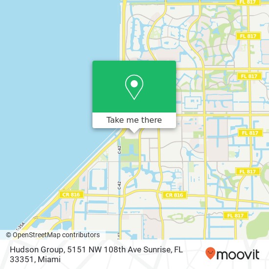 Mapa de Hudson Group, 5151 NW 108th Ave Sunrise, FL 33351