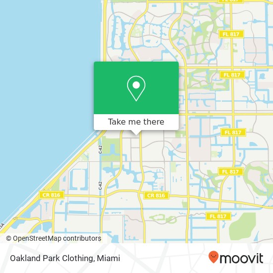 Mapa de Oakland Park Clothing, 10001 NW 50th St Sunrise, FL 33351