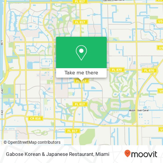 Mapa de Gabose Korean & Japanese Restaurant, 4991 N University Dr Lauderhill, FL 33351