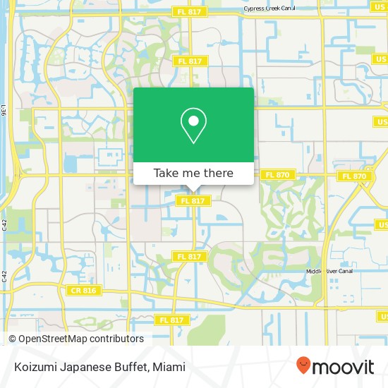 Mapa de Koizumi Japanese Buffet, 5200 N University Dr Fort Lauderdale, FL 33319