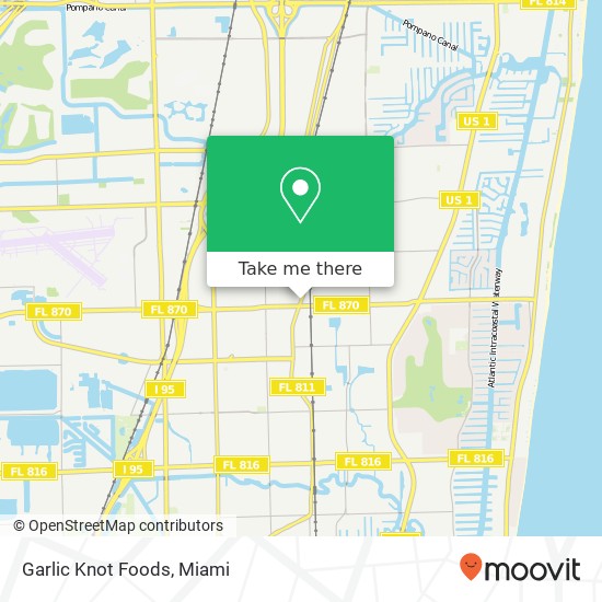 Mapa de Garlic Knot Foods, 5073 N Dixie Hwy Oakland Park, FL 33334