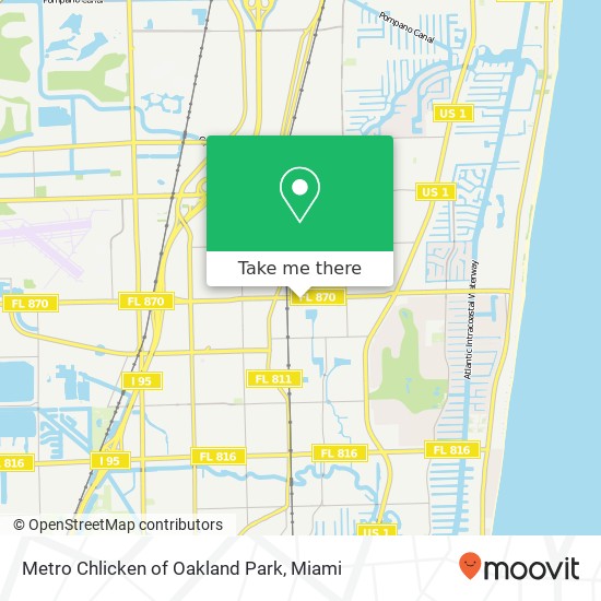 Mapa de Metro Chlicken of Oakland Park, 1300 E Commercial Blvd Oakland Park, FL 33334