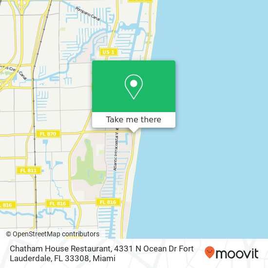 Chatham House Restaurant, 4331 N Ocean Dr Fort Lauderdale, FL 33308 map