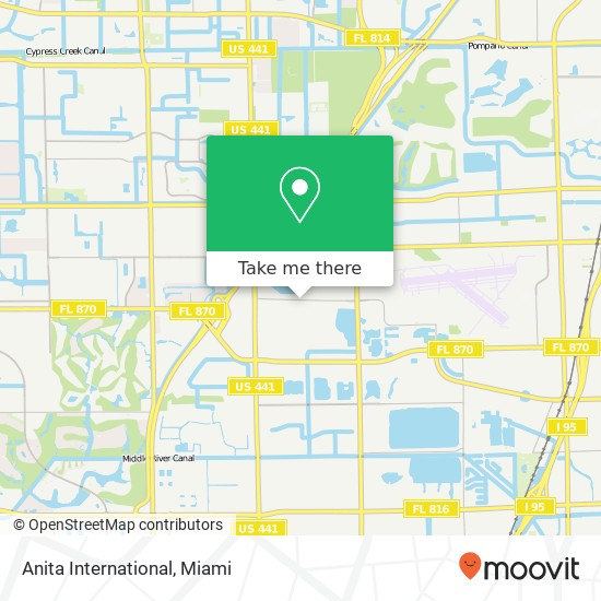 Mapa de Anita International, 3540 NW 56th St Fort Lauderdale, FL 33309