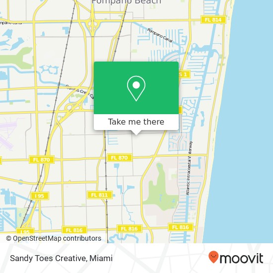 Mapa de Sandy Toes Creative, 5521 NE 19th Ave Fort Lauderdale, FL 33308