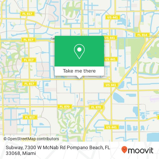 Subway, 7300 W McNab Rd Pompano Beach, FL 33068 map