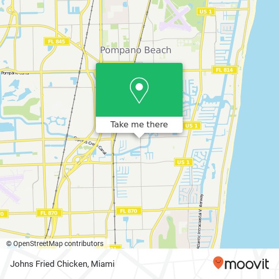 Mapa de Johns Fried Chicken, 1501 S Cypress Rd Pompano Beach, FL 33060