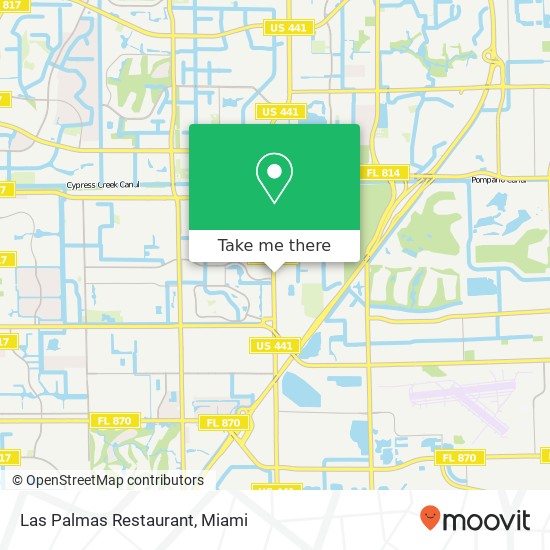 Mapa de Las Palmas Restaurant, 998 S State Road 7 Margate, FL 33068