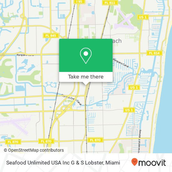 Mapa de Seafood Unlimited USA Inc G & S Lobster, 1101 S Dixie Hwy W Pompano Beach, FL 33060