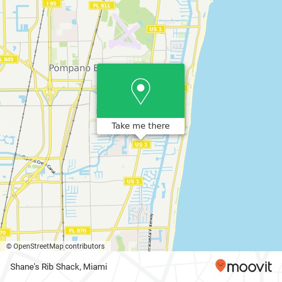 Mapa de Shane's Rib Shack, 1151 S Federal Hwy Pompano Beach, FL 33062