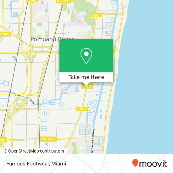 Mapa de Famous Footwear, 1257 S Federal Hwy Pompano Beach, FL 33062