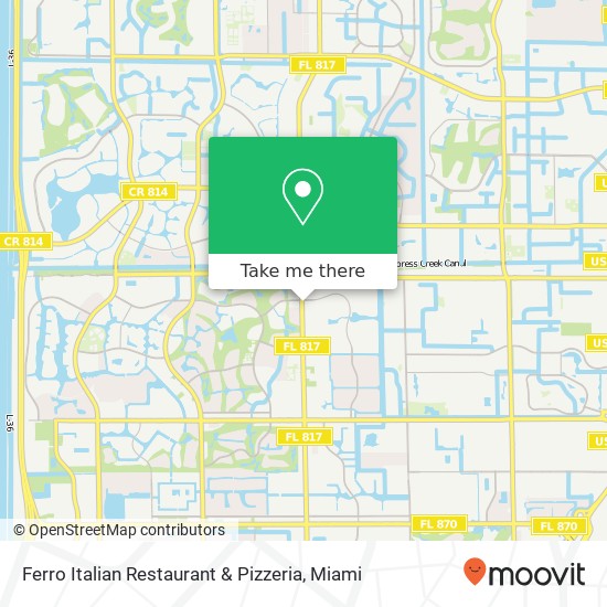 Mapa de Ferro Italian Restaurant & Pizzeria, 8146 N University Dr Tamarac, FL 33321