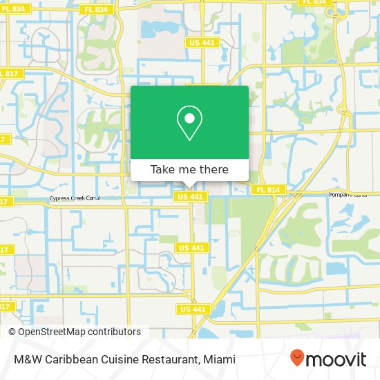Mapa de M&W Caribbean Cuisine Restaurant, 193 N State Road 7 Margate, FL 33063