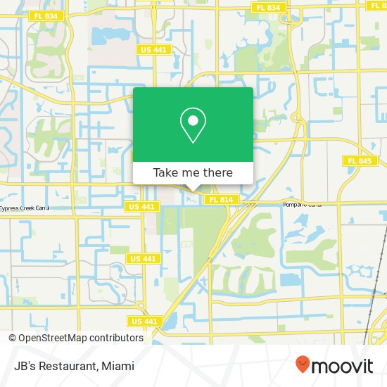Mapa de JB's Restaurant, 4900 W Atlantic Blvd Margate, FL 33063