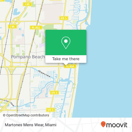 Mapa de Martones Mens Wear, 2635 E Atlantic Blvd Pompano Beach, FL 33062