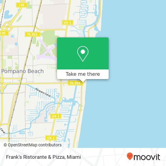 Mapa de Frank's Ristorante & Pizza, 3428 E Atlantic Blvd Pompano Beach, FL 33062