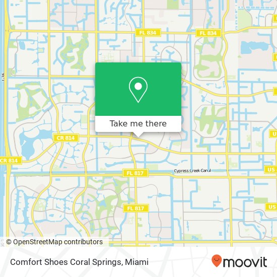 Mapa de Comfort Shoes Coral Springs, 9469 W Atlantic Blvd Coral Springs, FL 33071