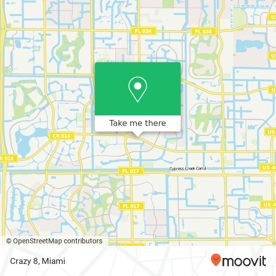 Mapa de Crazy 8, 9327 W Atlantic Blvd Coral Springs, FL 33071
