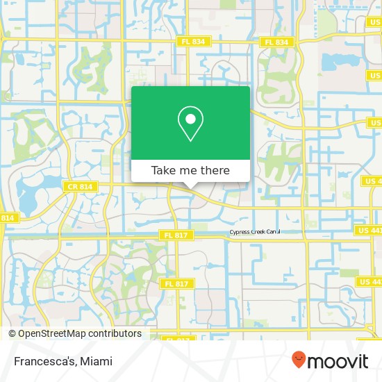 Mapa de Francesca's, 9097 W Atlantic Blvd Coral Springs, FL 33071