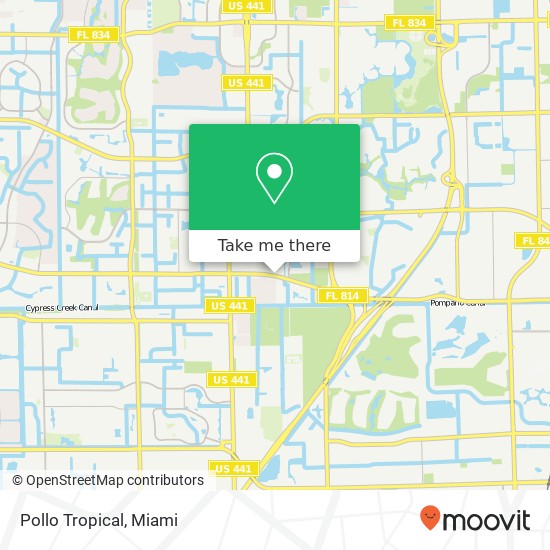 Mapa de Pollo Tropical, 5245 W Atlantic Blvd Margate, FL 33063