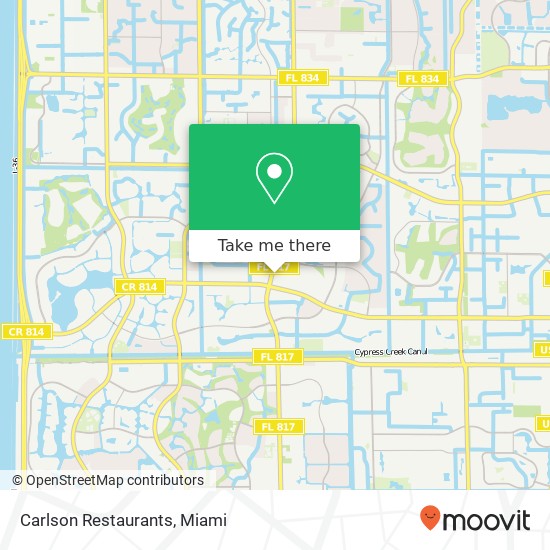 Mapa de Carlson Restaurants, 855 N University Dr Coral Springs, FL 33071