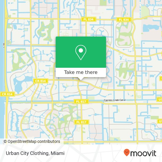 Mapa de Urban City Clothing, 9589 W Atlantic Blvd Coral Springs, FL 33071