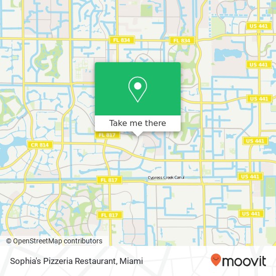 Mapa de Sophia's Pizzeria Restaurant, 760 Riverside Dr Coral Springs, FL 33071