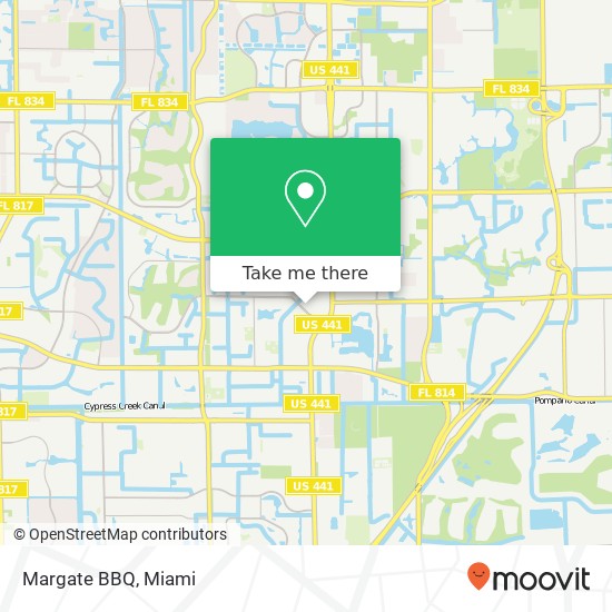 Mapa de Margate BBQ, 5885 Margate Blvd Margate, FL 33063