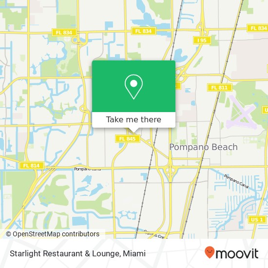 Mapa de Starlight Restaurant & Lounge, 2000 Hammondville Rd Pompano Beach, FL 33069