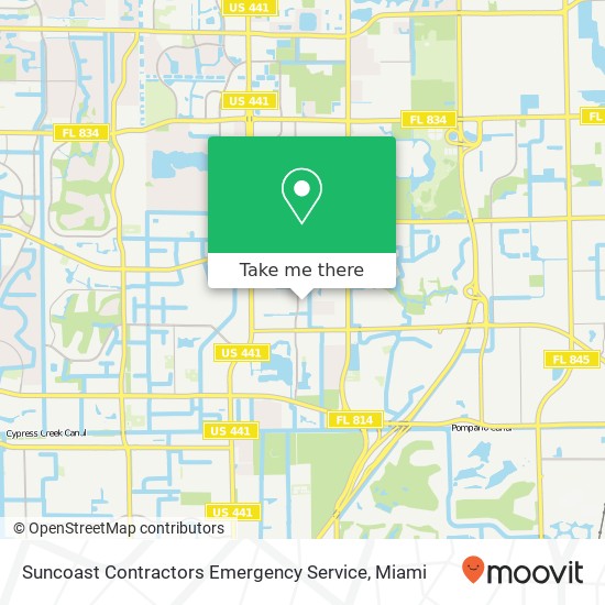 Mapa de Suncoast Contractors Emergency Service, 4900 NW 15th St Margate, FL 33063