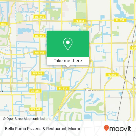 Mapa de Bella Roma Pizzeria & Restaurant, 4301 Coconut Creek Pkwy Coconut Creek, FL 33066