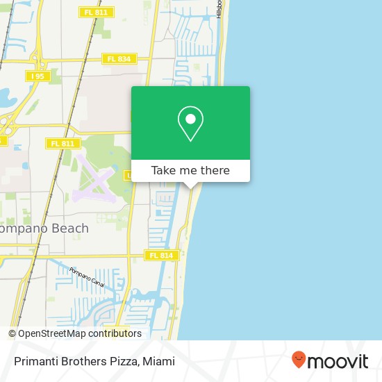 Mapa de Primanti Brothers Pizza, 901 N Ocean Blvd Pompano Beach, FL 33062