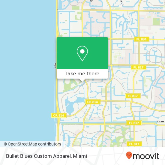 Mapa de Bullet Blues Custom Apparel, 11733 Highland Pl Coral Springs, FL 33071