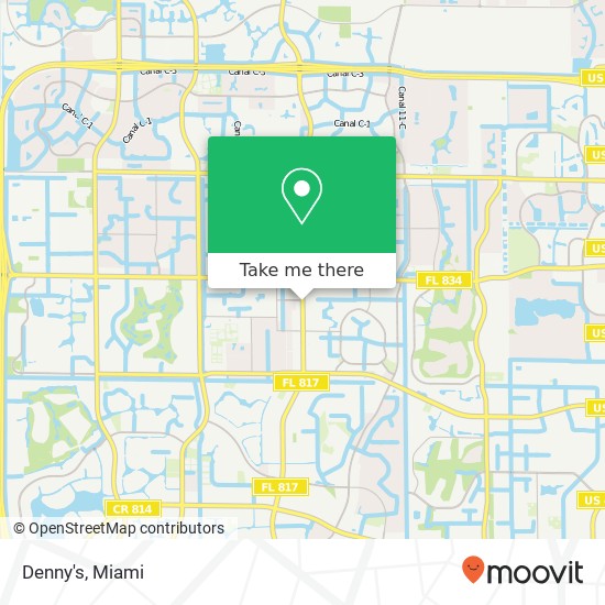 Mapa de Denny's, 3124 N University Dr Coral Springs, FL 33065