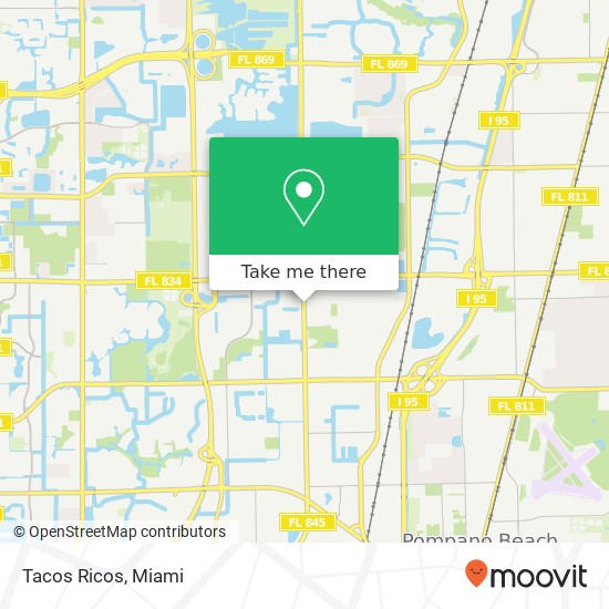 Mapa de Tacos Ricos, N Powerline Rd Pompano Beach, FL 33069