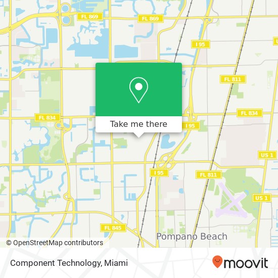 Mapa de Component Technology, 3625 Park Central Blvd N Pompano Beach, FL 33064
