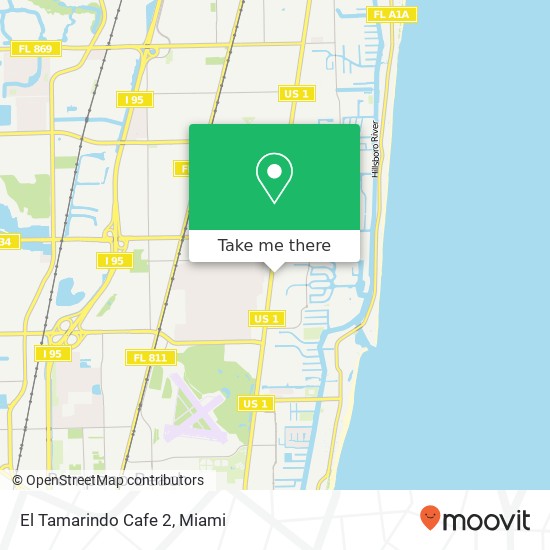 Mapa de El Tamarindo Cafe 2, 3100 N Federal Hwy Pompano Beach, FL 33064