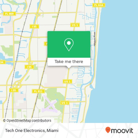 Mapa de Tech One Electronics, 3170 N Federal Hwy Lighthouse Point, FL 33064