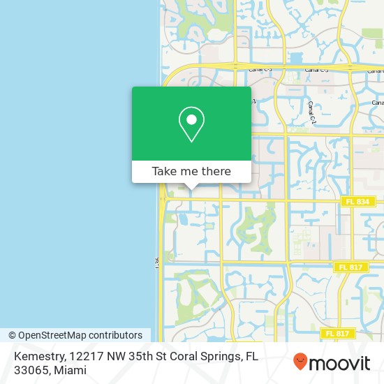 Mapa de Kemestry, 12217 NW 35th St Coral Springs, FL 33065