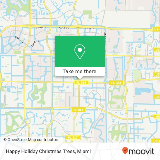 Mapa de Happy Holiday Christmas Trees, 3501 N University Dr Coral Springs, FL 33065