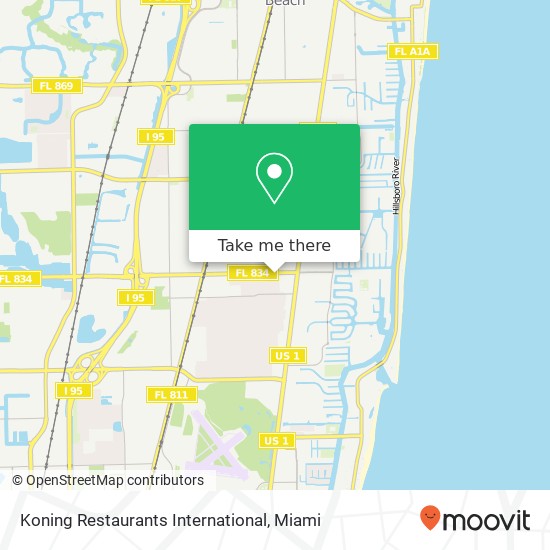 Mapa de Koning Restaurants International, 1622 E Sample Rd Pompano Beach, FL 33064