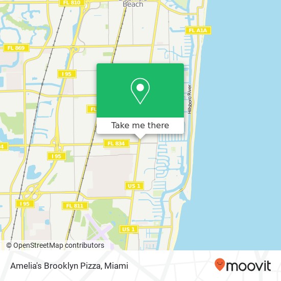 Amelia's Brooklyn Pizza, 3650 N Federal Hwy Lighthouse Point, FL 33064 map