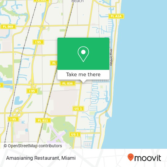 Mapa de Amasianing Restaurant, 2014 NE 36th St Lighthouse Point, FL 33064